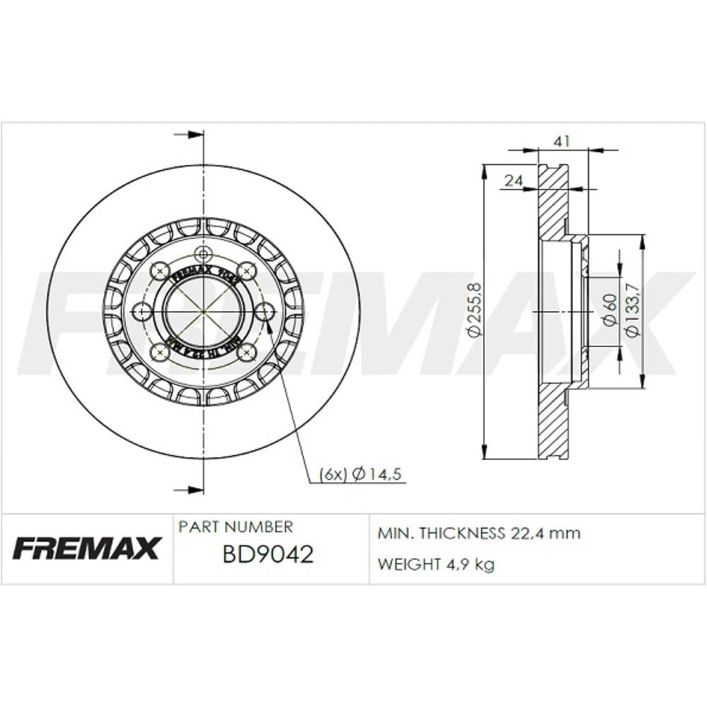 Disco de Freio Ventilado Dianteiro Fremax BD9042 Caixa com 2 GM Vectra/Astra/Calibra