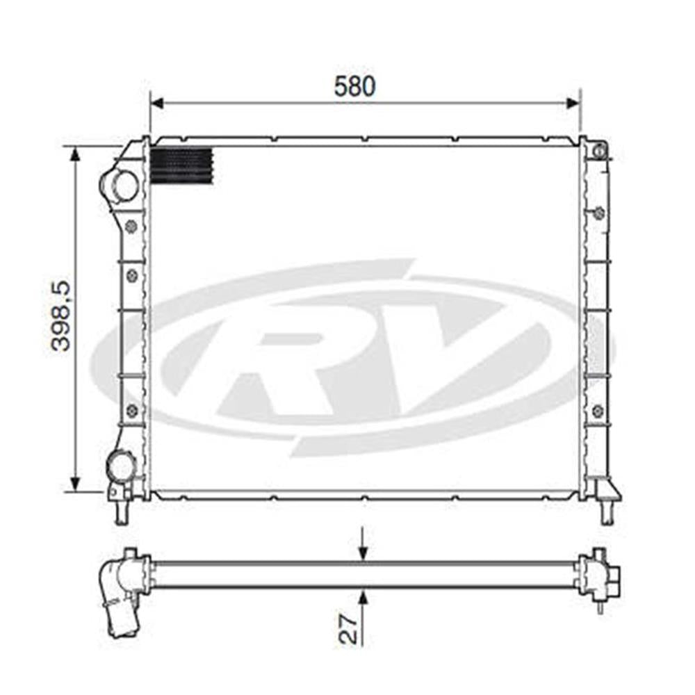 Radiador Água Visconde 12208 Fiat Doblo