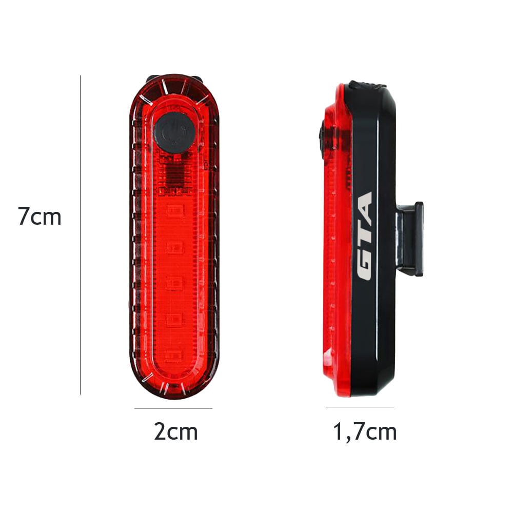 Sinalizador kit led de 20 lumens branco dianteiro 200mah usb + sinalizador led traseiro vermelho 10 lumens usb 200mah – foto 7