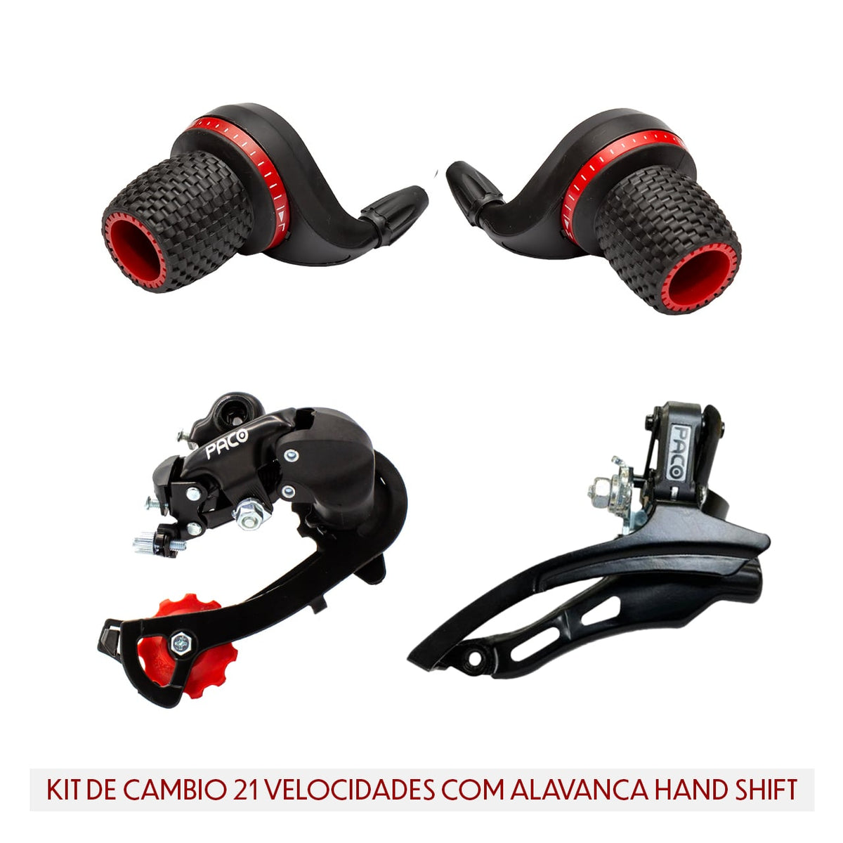 Kit de cambio 21 velocidades com alavanca hand shift