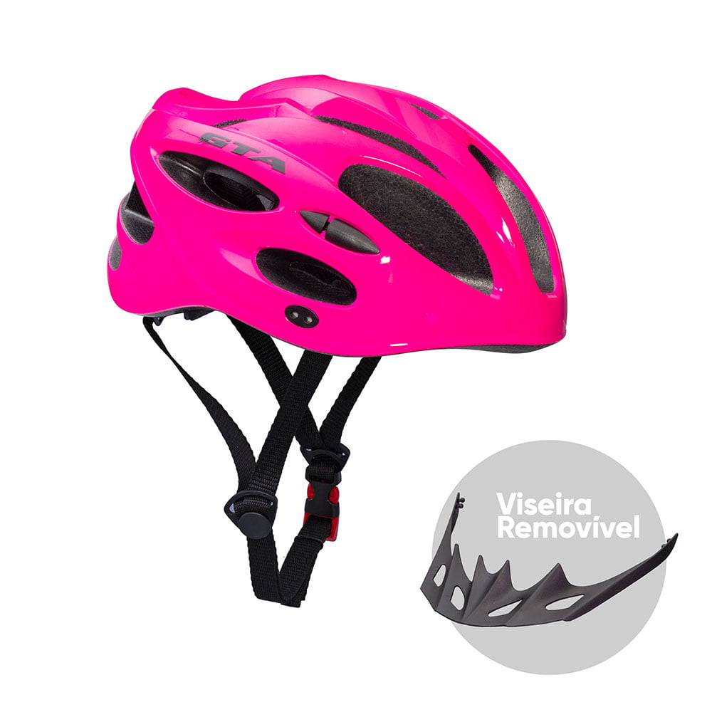 Capacete inmold mtb start 58/62 20 furos rosa com sinalizador – foto 5