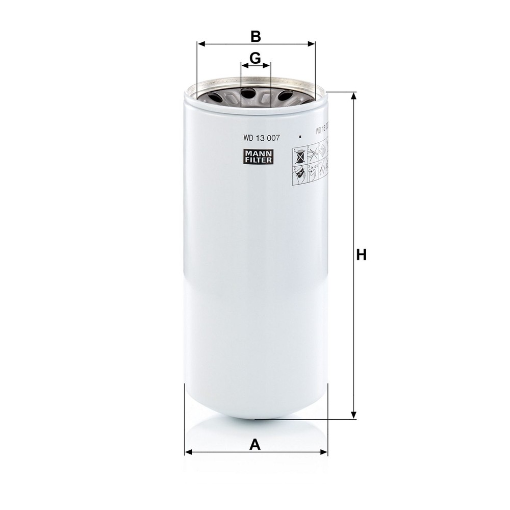 Elemento Filtrante Óleo Hidráulico Mann-filter WD13007X