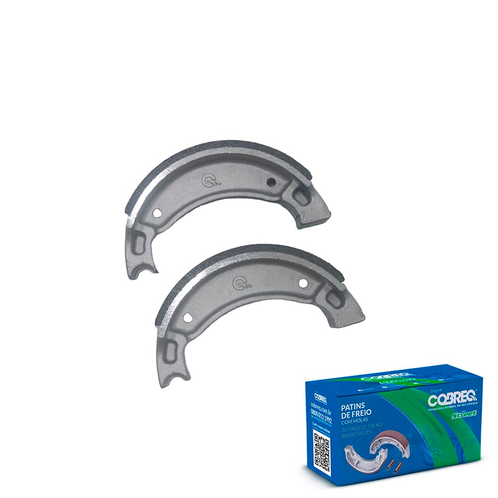 Patim de Freio Cobreq 0308-CP Yamaha Crypton T115/RD 75/RD 50/Crypton 105/TT-R 125/Axis 90/Jog 50/Bws 50, Dafra Zig 100+