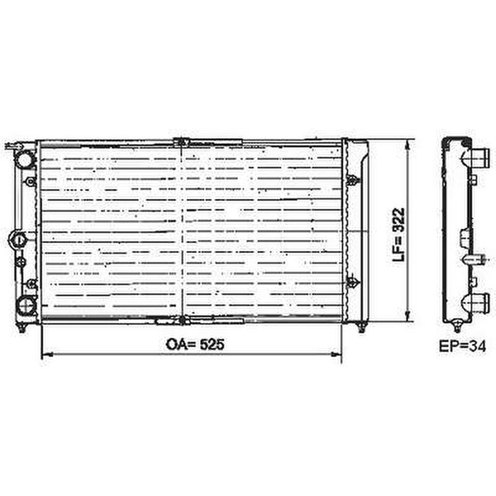 Radiador Valeo 6TA021A Ford Versailles/Royale, VW Santana/Quantum