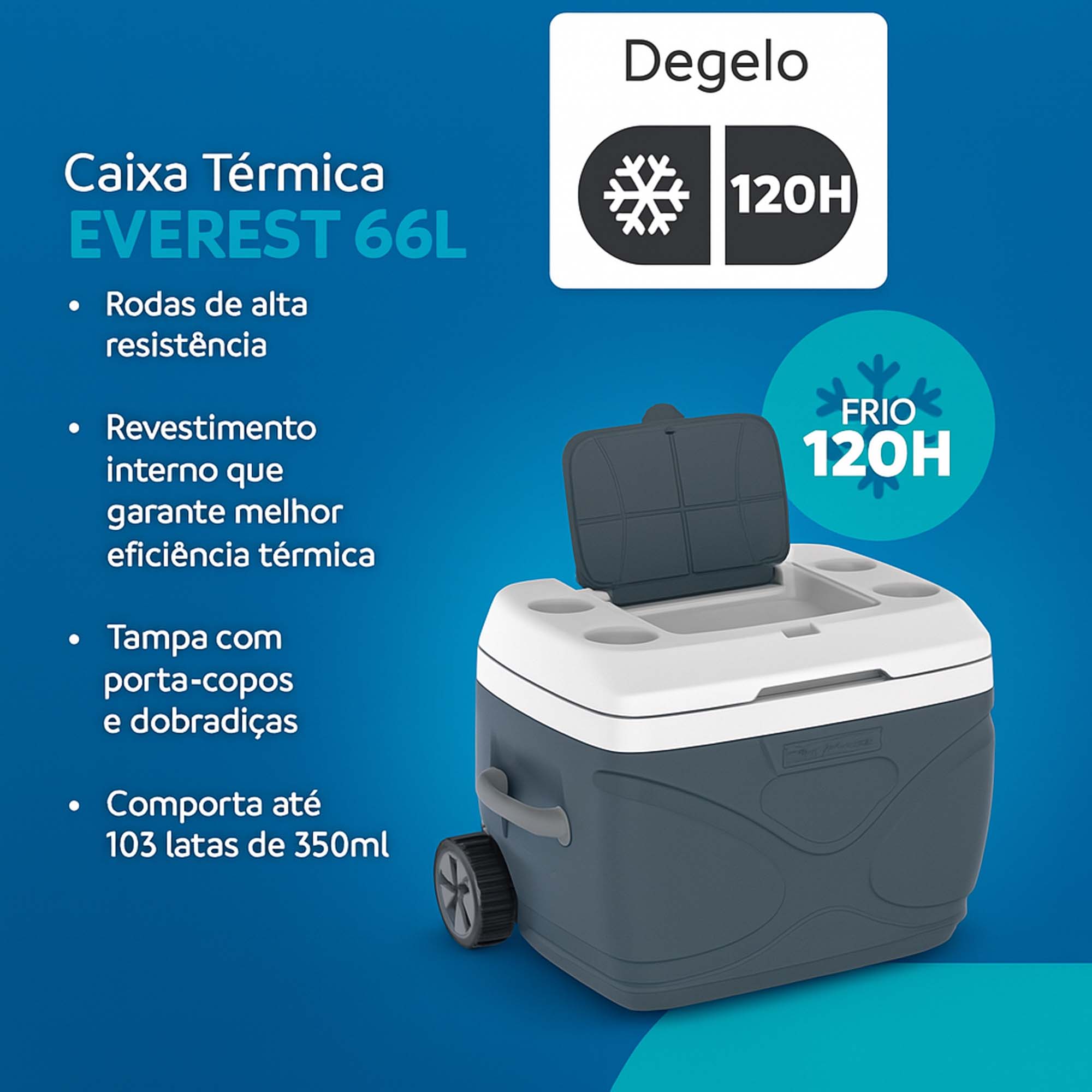 Caixa Termica Everest 66l Cinza - Soprano