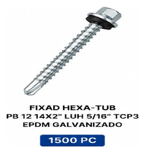 Parafuso Hard Hexa-tub 14x2 Tcp3 Epdm Galvanizado – 1500 Peças – foto 2