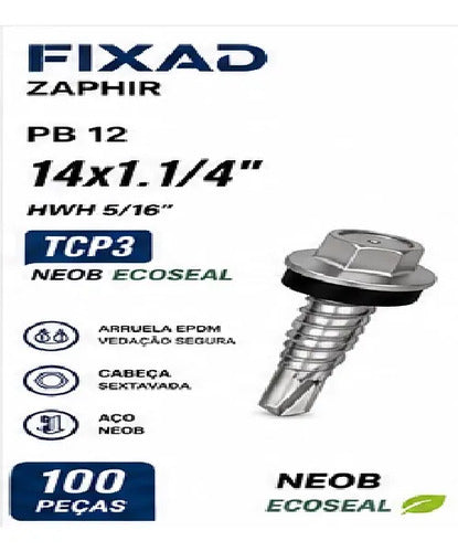 Parafuso Hard Zaphir Pb 14x1.1/4 Tcp3 Neob Ecoseal – 100 Peças – foto 2
