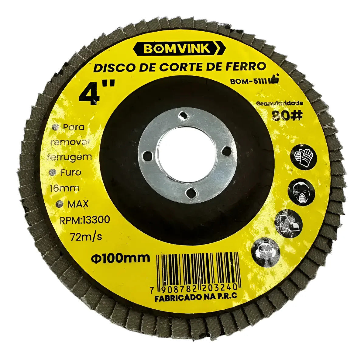 Disco de Corte de Ferro 4 Polegadas 100 mm para Esmerilhadeira Bomvink BOM-5111