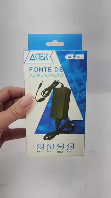 Fonte de Alimentação 12V com Plugue P4 5.5 x 2.1 mm Aitek SIGMA-F512
