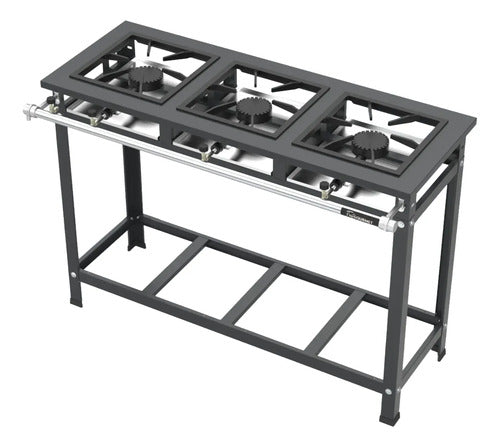 Fogão Industrial 3 Bocas Qs Qg A.p P7 Fast Gourmet