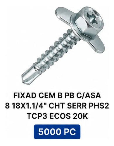 Parafuso Hard Cem B 18x1.1/4 C/asa T3 Ecos5 20k – 5000 Peças – foto 2