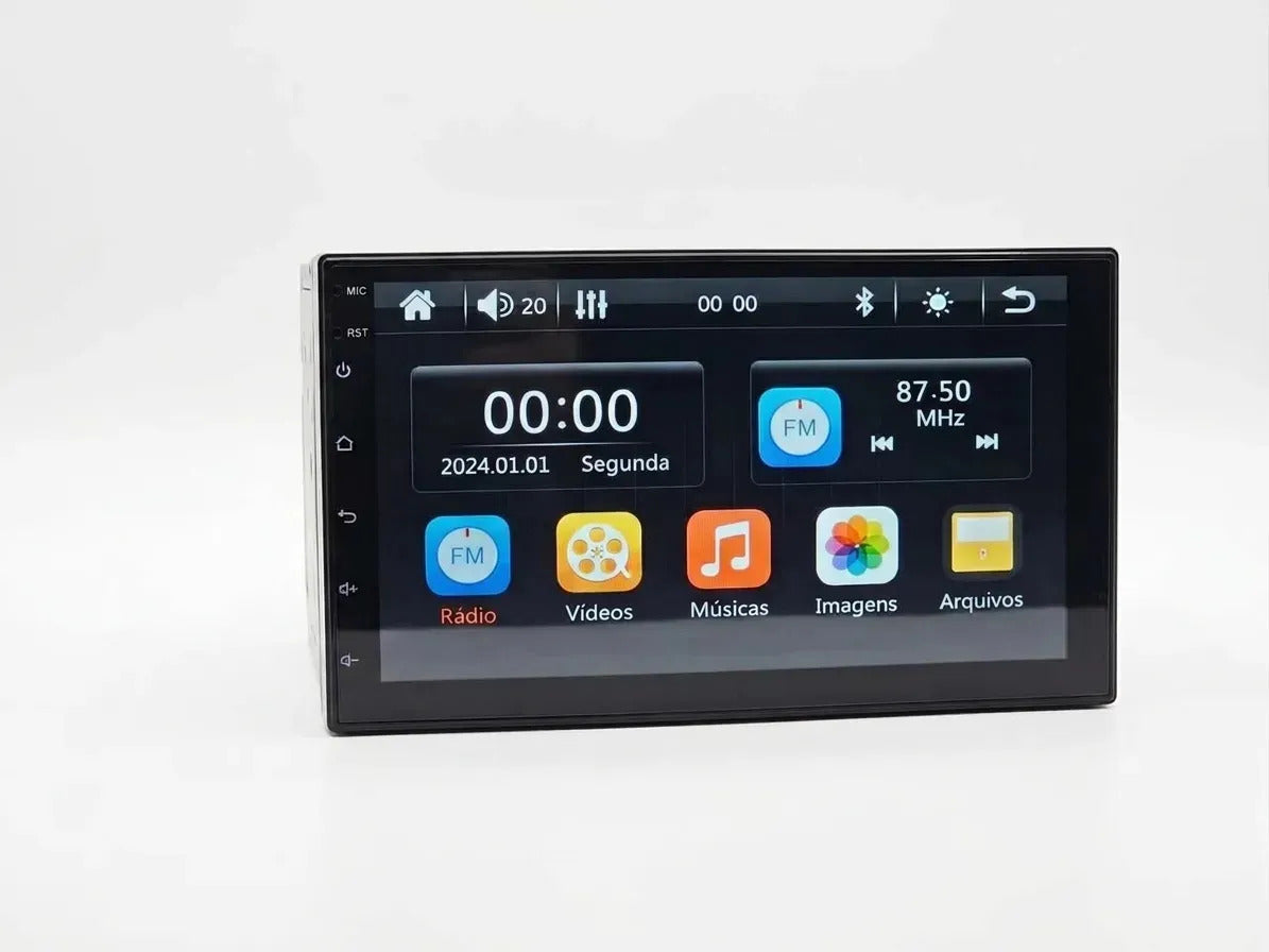 Central Multimídia Automotiva 7" Touch Bluetooth CarPlay Android Auto Aiker ACM-5072