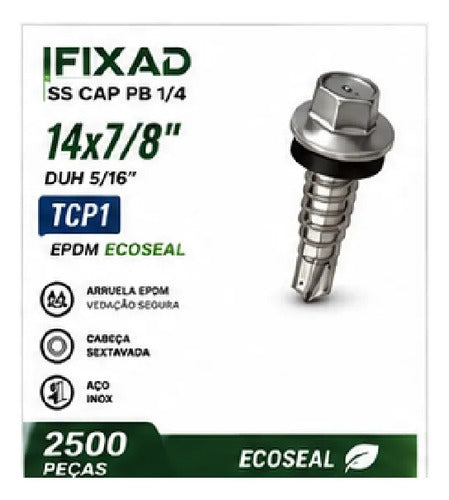 Parafuso Hard Ss Cap Pb 14x7/8 Tcp1 Epdm Ecoseal – 2500 Peças – foto 3