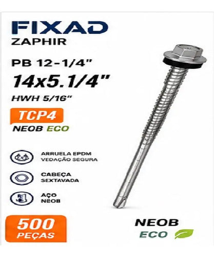 Parafuso Hard Zaphir Pb 14x5.1/4 Tcp4 Neob Ecoseal – 500 Peças – foto 2