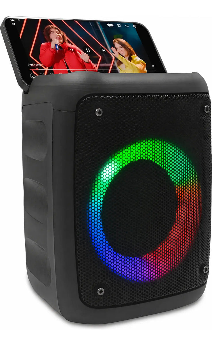 Caixa de Som Bluetooth RGB 10W com Leitor SD, USB e Alça Grasep D-3138