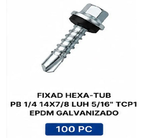 Parafuso Hard Hexa-tub 14x7/8 Tcp1 Epdm Galv – 100 Peças – foto 3