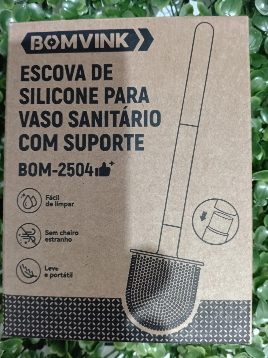 Escova para Vaso Sanitário com Suporte Branca Bomvink BOM-2504