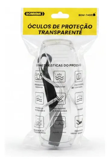Óculos de Proteção Transparente em Policarbonato Bomvink BOM-7403