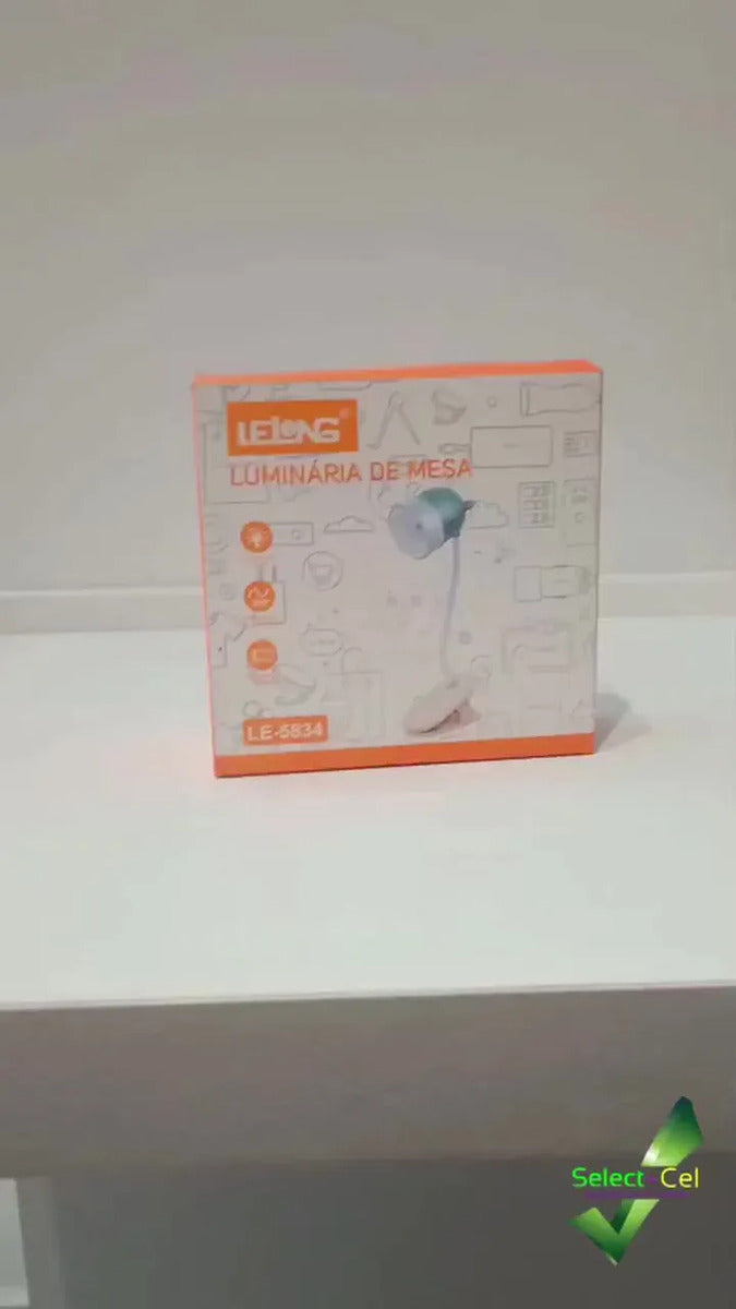 Luminária de Mesa com Clipe e Haste Flexível LED 1W Lelong LE-5834