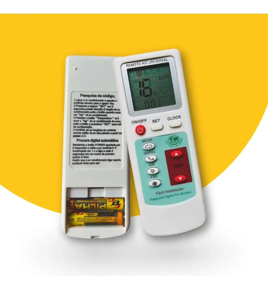 Controle Remoto Universal para Ar Condicionado com Display LCD Lelong LE-7430