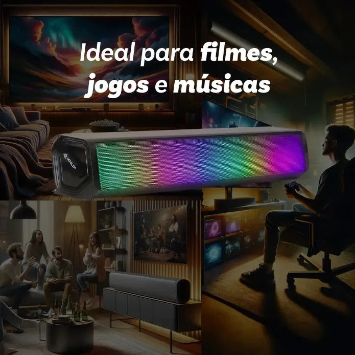Caixa de Som para Computador e Notebook com Iluminação RGB 5V 6W Knup KP-RO832