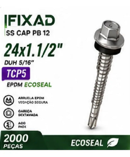 Parafuso Hard Ss Cap Pb 24x1.1/2 Tcp5 Epdm Ecoseal – 2000 Peças – foto 2