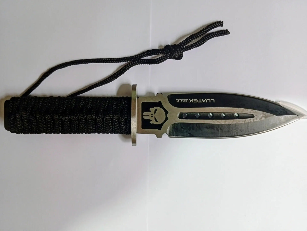 Faca para Pesca e Caça Tática Lâmina Inox 13 cm com Bainha de Nylon Luatek SLK-A193