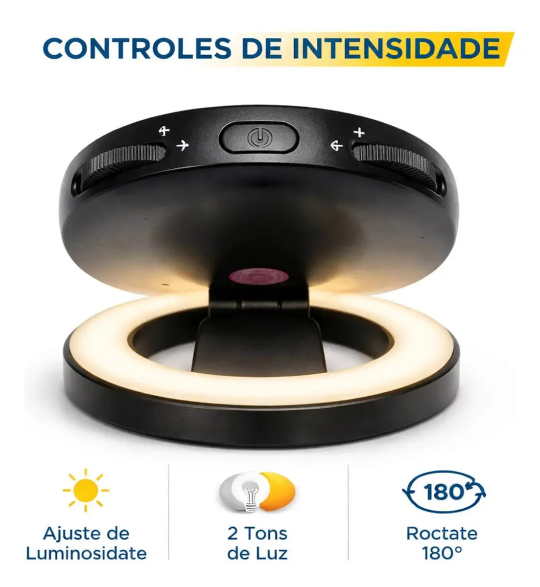 Luminária de LED Ring Light para Celular com Ímã Magnético Recarregável B-Max BM-L33