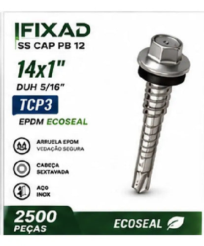 Parafuso Hard Ss Cap Pb 14x1 Tcp3 Epdm Ecoseal – 2500 Peças – foto 3