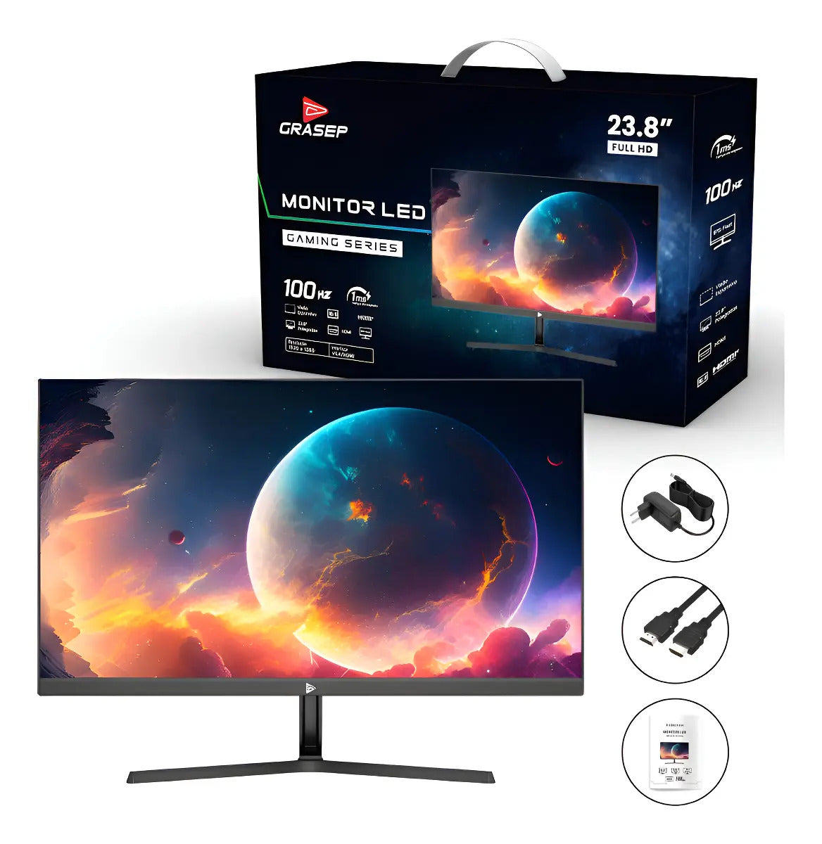 Monitor Gamer LED 23,8 Polegadas Full HD IPS 100 Hz 1 ms Grasep D-238G/100H
