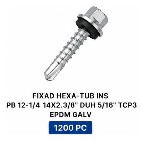 Parafuso Hard Hexa-tub 14x2.3/8 Tcp3 Epdm Galv – 1200 Peças – foto 3