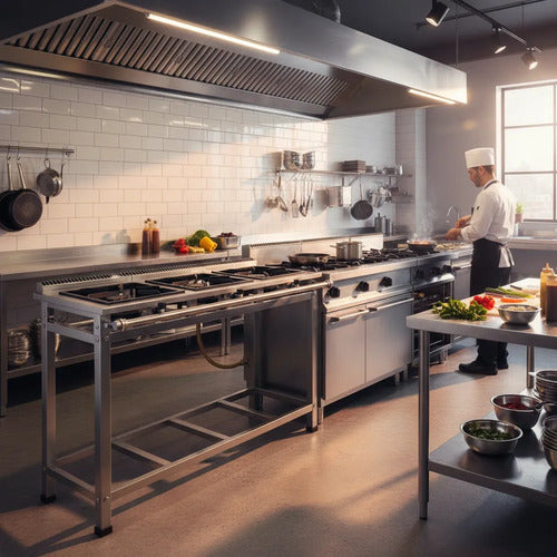 Fogão Industrial 3 Bocas Qs Qg A.p P7 Fast Gourmet Inox
