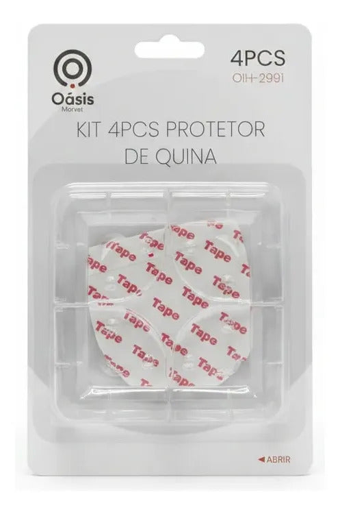 Kit com 4 Protetores de Quina Adesivos para Móveis Oasis OIH-2991