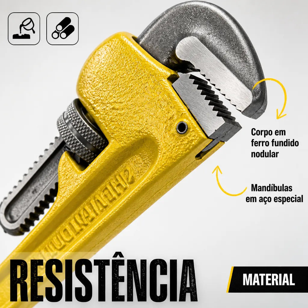 Chave de Grifo 10 Polegadas em Aço com Cabo Antiderrapante Bomvink BOM-1288