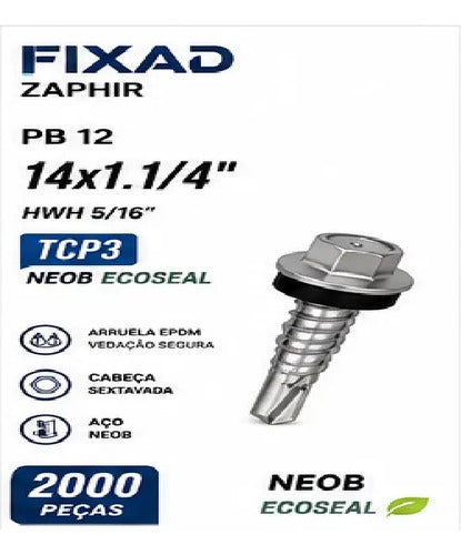 Parafuso Hard Zaphir Pb 14x1.1/4 Tcp3 Neob Ecoseal – 2000 Peças – foto 3