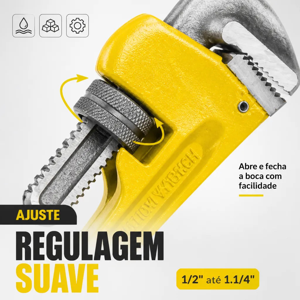 Chave de Grifo 10 Polegadas em Aço com Cabo Antiderrapante Bomvink BOM-1288