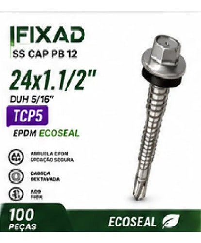 Parafuso Hard Ss Cap Pb 24x1.1/2 Tcp5 Epdm Ecoseal – 100 Peças – foto 3