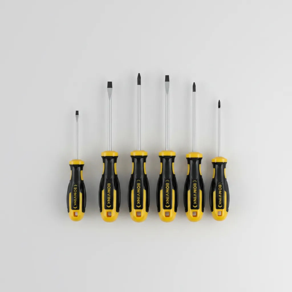 Conjunto de Chave de Fenda e Chave Phillips com 6 Peças Ponta Magnética Bomvink BOM-3120