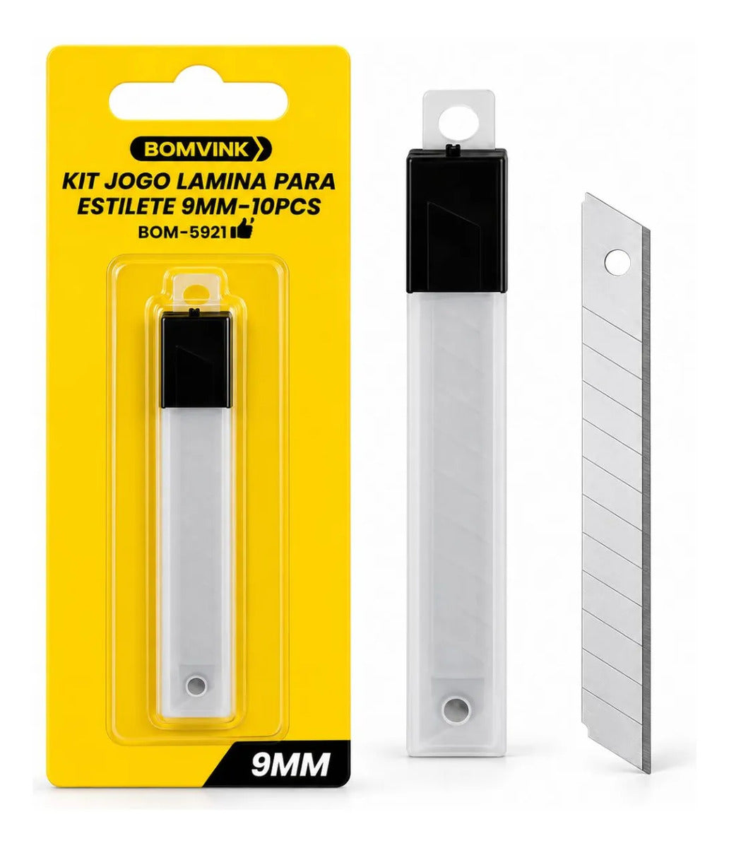 Refil de Lâminas para Estilete Industrial com 10 Unidades Bomvink BOM-5920