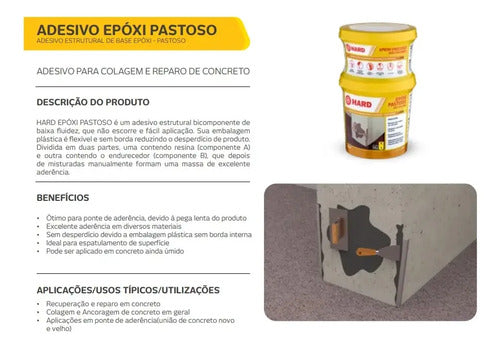 Adesivo Epóxi Pastoso Hard Estrutural – Caixa 6 × 1 kg – foto 4