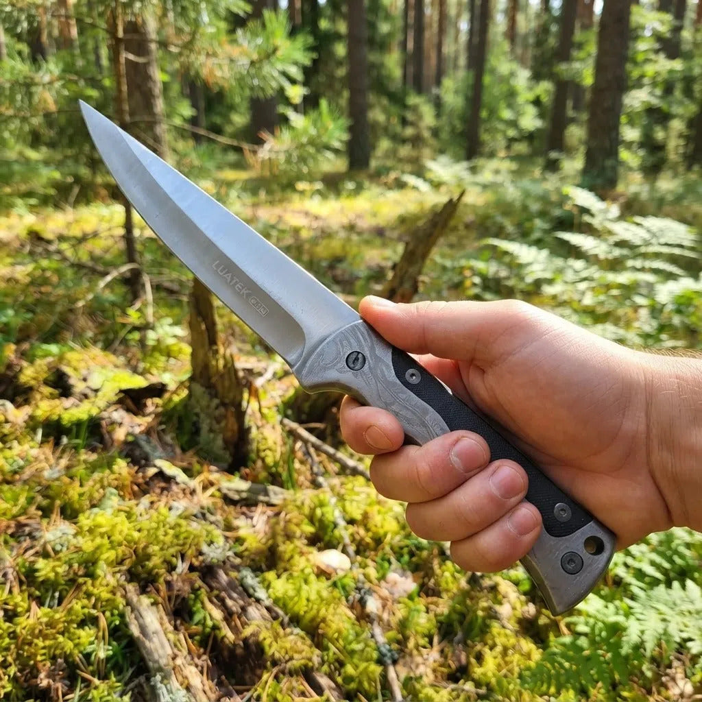 Faca para Pesca e Caça em Aço Inox com Estojo para Camping Luatek SLK-A176