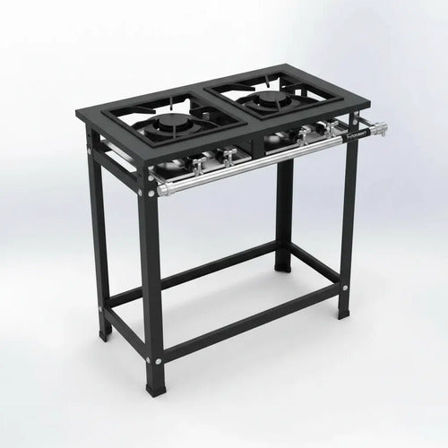 Fogão Industrial 2 Bocas Qd Qg B.p P7 Pintado Fast Gourmet