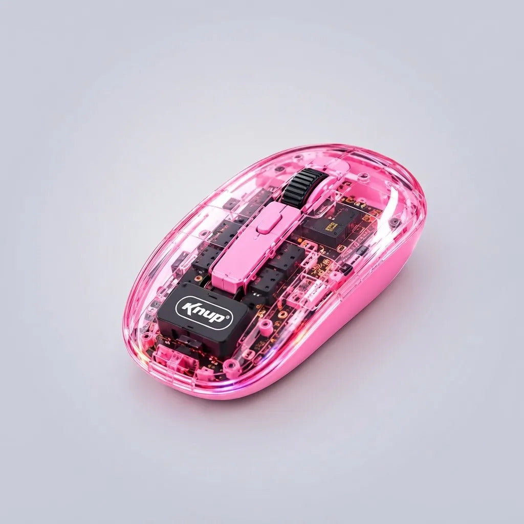 Mouse Sem Fio RGB 2.4 GHz com 3 Níveis de DPI 800/1200/1600 Ambidestro Knup KP-MU029