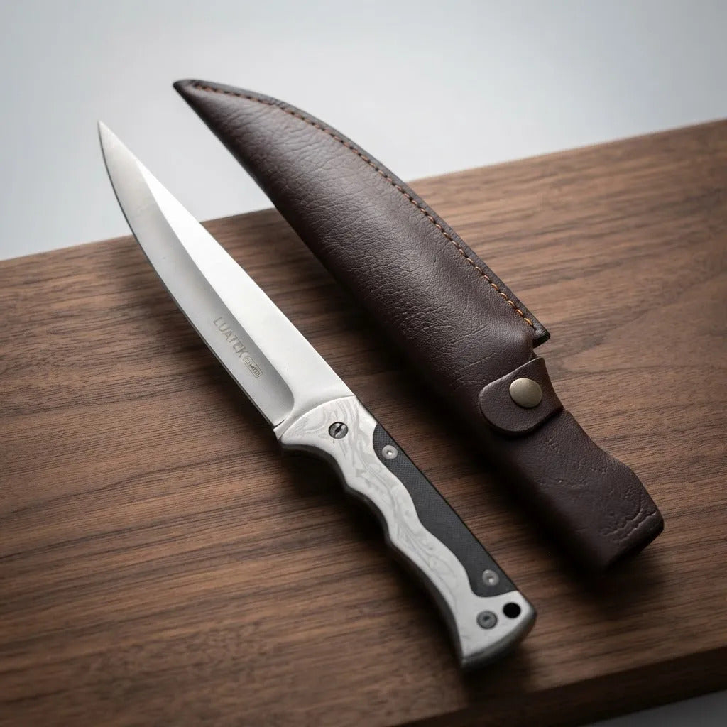 Faca para Pesca e Caça em Aço Inox com Estojo para Camping Luatek SLK-A176