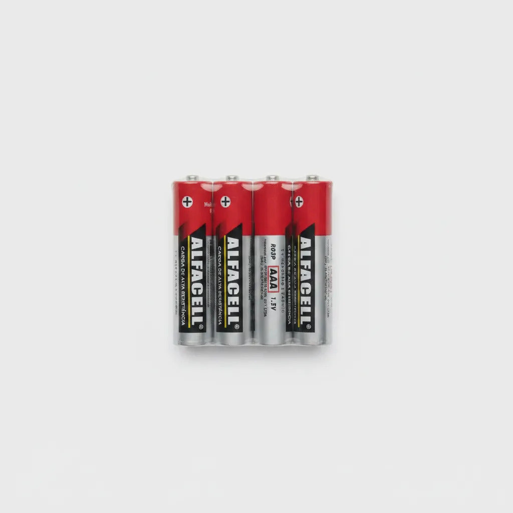 Tubo de Pilha Palito AAA 1,5V Alcalina com 60 Unidades Alfacell R03P/4SG