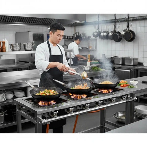 Fogão Industrial 3 Bocas 3qd Qg B.p Fast Gourmet P7 Inox