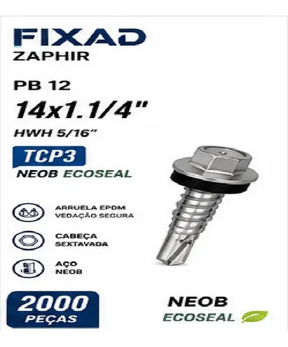 Parafuso Hard Zaphir Pb 14x1.1/4 Tcp3 Neob Ecoseal – 2000 Peças – foto 2