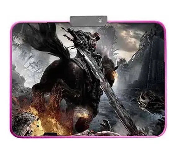 Mouse Pad Gamer RGB Tamanho M Borracha Antiderrapante Knup KP-S012 Preto