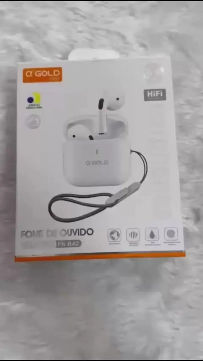 Fone de Ouvido Bluetooth 5.4 Sem Fio In-ear com Microfone e Resistência IPX4 A'Gold FN-BA2