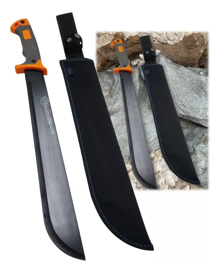 Facão Para Pesca e Caça em Aço Inoxidável 53 cm com Bainha Camping e Trilha Luatek SLK-K38